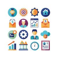 Business and Finance Icon Set Collection for Documents, Websites and Applications vector