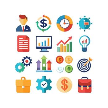 Business and Finance Icon Set Collection for Documents, Websites and Applications vector
