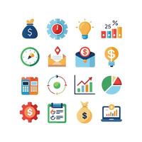 Business and Finance Icon Set Collection for Documents, Websites and Applications vector