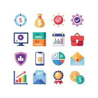 Business and Finance Icon Set Collection for Documents, Websites and Applications vector