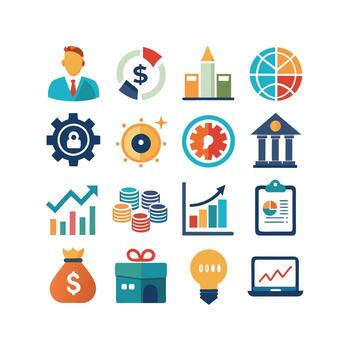 negocio y Finanzas icono conjunto colección para documentos, sitios web y aplicaciones vector