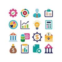 Business and Finance Icon Set Collection for Documents, Websites and Applications vector