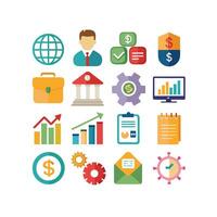 negocio y Finanzas icono conjunto colección para documentos, sitios web y aplicaciones vector
