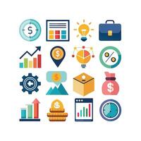 Business and Finance Icon Set Collection for Documents, Websites and Applications vector