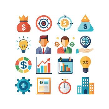 Business and Finance Icon Set Collection for Documents, Websites and Applications vector