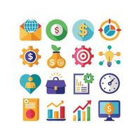 Business and Finance Icon Set Collection for Documents, Websites and Applications vector