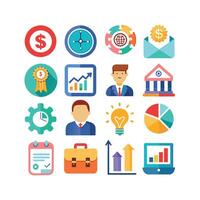 Business and Finance Icon Set Collection for Documents, Websites and Applications vector