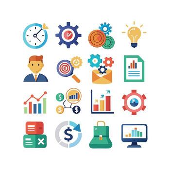 Business and Finance Icon Set Collection for Documents, Websites and Applications vector