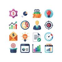 Business and Finance Icon Set Collection for Documents, Websites and Applications vector