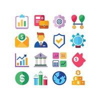 Business and Finance Icon Set Collection for Documents, Websites and Applications vector