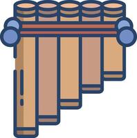 Peruvian linear color illustration vector