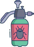bug spray linear color illustration vector