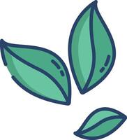 Coco leaves linear color illustration vector
