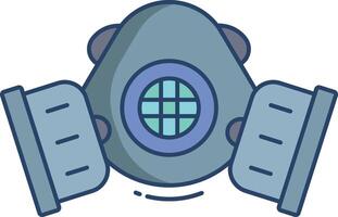 Gas Mask linear color illustration vector