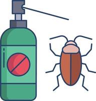 cockroach spray linear color illustration vector