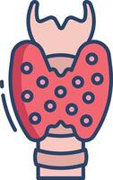thyroid linear color illustration vector