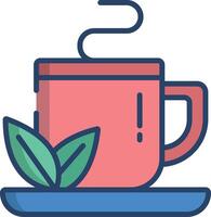 Coca Tea linear color illustration vector