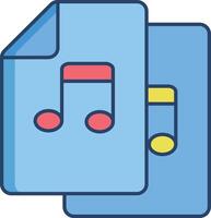 Audio Files linear color illustration vector