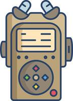 Voice recorder linear color illustration vector