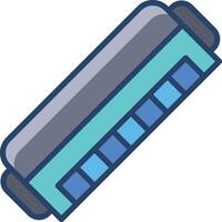 Harp linear color illustration vector