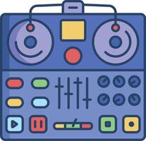 DJ Mixer linear color illustration vector