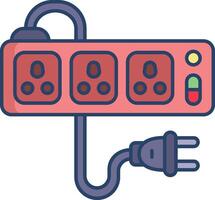 Power Cord linear color illustration vector