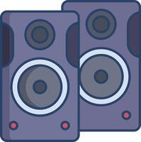 Sound box linear color illustration vector