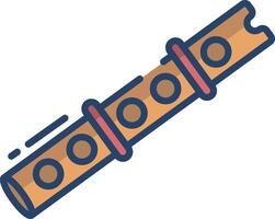 Quena linear color illustration vector