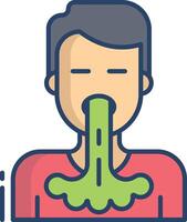 Vomiting linear color illustration vector