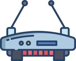 Router linear color illustration vector