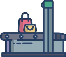 Security baggage linear color illustration vector
