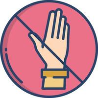 Donot Touch linear color illustration vector