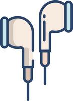 Earphones linear color illustration vector