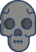 Skull linear color illustration vector