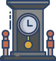 Ancient Clock linear color illustration vector
