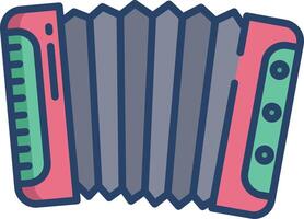 Accordion linear color illustration vector