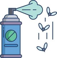 Insect spray linear color illustration vector