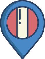 Location pointer linear color illustration vector