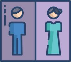 Rest room linear color illustration vector