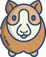 Guinea Pig linear color illustration vector
