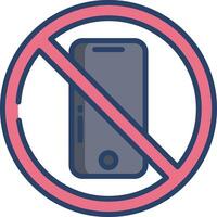 No Phones linear color illustration vector