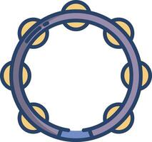 Tambourine linear color illustration vector