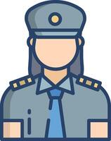Guard Woman linear color illustration vector