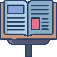 Guide book linear color illustration vector