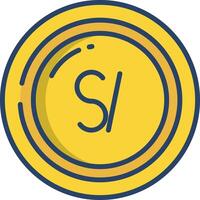 Nuevo Sol Coin linear color illustration vector