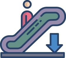 Exit linear color illustration vector