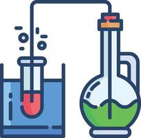 Chemicals linear color illustration vector
