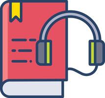 Audio Book linear color illustration vector