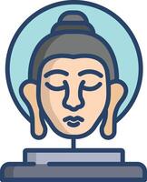 Buddha linear color illustration vector