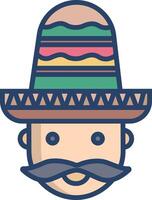 Mariachi linear color illustration vector
